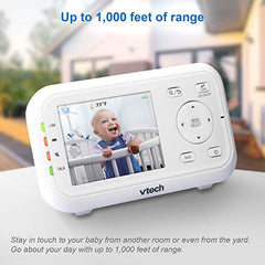 VTech VM3252-2 Digital Video Baby Monitor with 2.8" LCD 2 Cameras and Automatic Night Vision, 1 Count, White