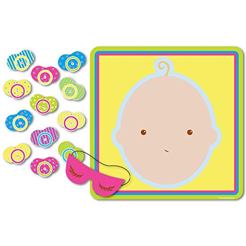 Beistle S66675AZ6 6 Pack Pin The Pacifier Baby Shower Game, Multicolored