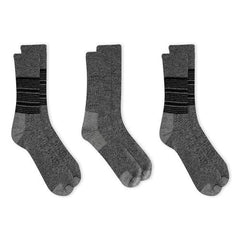 Dr. Scholl's Men's Advanced Relief Blisterguard Socks - 2 & 3 Pair Packs - Non-Binding Cushioned Moisture Management, Charcoal Stripe, 7-12