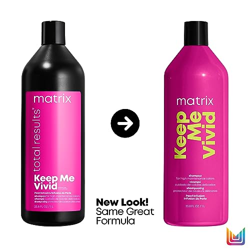 Matrix Hair Shampoo, Keep Me Vivid Shampoo, Color Protection, Maintains Vibrancy and Enhances Shine, Gentle Cleansing, For Color Treated Hair, Sulfate-Free, 1000ml (Packaging May Vary)