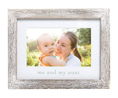 Pearhead Me and My Aunt Photo Frame, Niece or Nephew Family Picture Frame, Gift for Sister or Siblings, Godmother Gift, Baby Keepsake Picture Frame, Nursery Decor, Distressed Gray