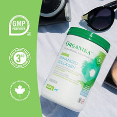 Organika Enhanced Collagen Vitality with Organic Matcha Powder- Sustained Energy and Antioxidant Collagen- 250g