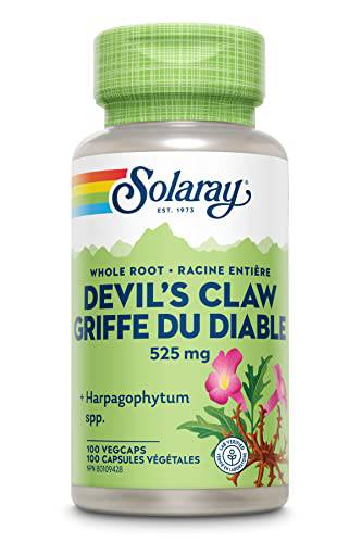 SOLARAY – Devil’s Claw Root, 525mg | Joint Health | Harpagophytum Spp., Whole Root | Dietary Supplement | Vegan, Lab Verified | 100 Vegetarian Capsules