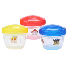 Paw Patrol Snack Containers for Kids - BPA Free Plastic - 3 Pack with Twist Off Lids