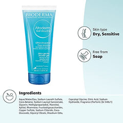 Bioderma - Atoderm - Shower Gel - Moisturizing Body and Face Wash - for Family with Normal to Dry Sensitive Skin - 6.67 fl.oz.