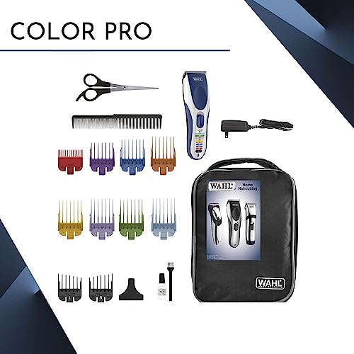 Wahl Canada Colour Pro, Haircutting Kit with Colour Coded Guide Combs, Powerful, long-lasting motor for smooth & easy haircuts, Colour coded key makes it easy to select the correct size guide comb, World Wide Voltage - Model 3100