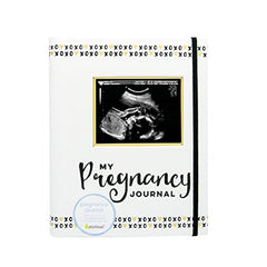 Pearhead Pregnancy Journal, White/Gold/Black