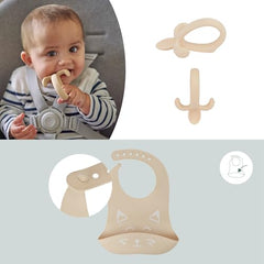 Babymoov FIRST'ISY Baby Feeding Set, BPA-Free Non Toxic Food Grade Silicone Bowl, Spoon, and Bib Co-Created with an Occupational Therapist (BABY REGISTRY or GIFT SET)