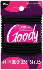 Goody WoMens Ouchless Braided Elastics, Black, 15 Count