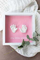 Pearhead 3D Baby Handprint or Footprint Impression Frame, Baby Girl or Baby Boy Keepsake