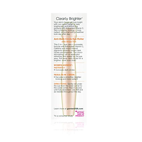 Garnier SkinActive Clearly Brighter Sheer Tinted Eye Roller, Mineral Sheer Tint, 0.5 Oz (Packing May Vary)