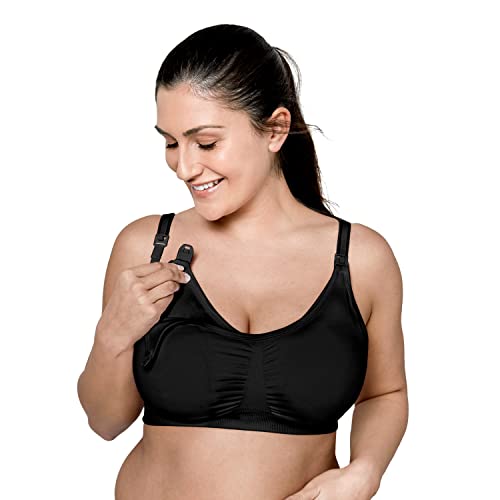 Medela 3 in 1 Nursing and Pumping Bra | Breathable, Lightweight for Ultimate Comfort When Feeding, Electric Pumping or in-Bra Pumping, Black, X-Large