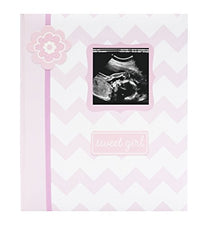 Lil' Peach Chevron Baby Memory Book, Pink