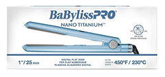 BaBylissPRO Nano Titanium and Ceramic I-Style Dual Voltage,1 inch Flat Iron, Blue