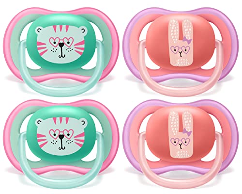 Philips Avent Ultra Air Pacifier 18m+, Pink, 4 pack, SCF349/45