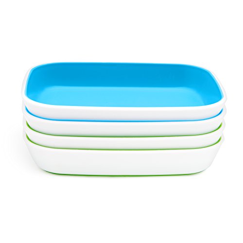 Munchkin Splash Toddler Plates, Blue/Green, 4 Pack