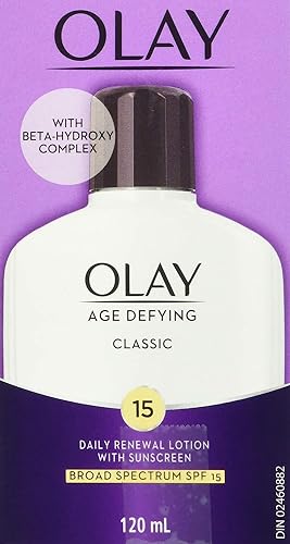 Olay Age Defying Classic Daily Renewal Lotion | Beta-Hydroxy Acid with Sunscreen SPF 15, 120 ml