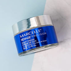 Marcelle NewAge Precision Night Cream, Anti-Wrinkle Firming Cream, Smoothing and Plumping, with Probiotics and Oat Extract, Hypoallergenic, Fragrance-Free, Cruelty-Free, Clean, 50 mL