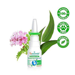 PURESSENTIEL - Respiratory Hypertonic Nasal Spray with 4 essential oils - Decongests the nose for easier breathing - Used to treat winter ailments and allergies - 100% from natural sources - 15ml