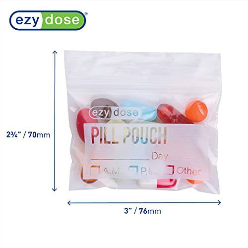 Ezy Dose Disposable Pill, Vitamin, and Medicine Organizer Pouches, Zippered Seal Bags, 100 Count