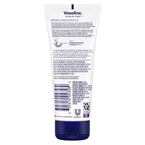 Vaseline Clinical Care hand Cream for Sensitive and Dry Hands Rough Hands Rescue Hypoallergenic 100 Ml, 100 Milliliters