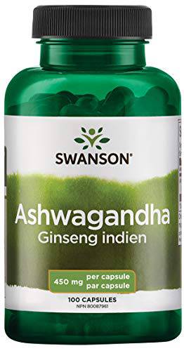 Swanson - Ashwagandha Powder Supplement 450 Mg, 100 Capsules