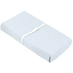 Kushies Baby Contour Change Pad Cover Ultra Soft 100% Cotton Flannel, Made in Canada, Blue Chevron