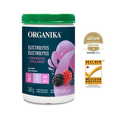 Organika Electrolytes + Enhanced Collagen- Wildberry Flavour- Sugar-Free Hydration + Protein 360 gram - 30 Servings