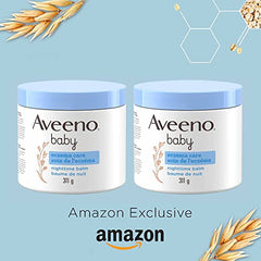 Aveeno Baby Eczema Care Nighttime Balm - Bedtime Body Lotion for itching due to eczema Colloidal Oatmeal + ceramide - Fragrance Free, Pack of 2 (622g Total)