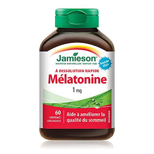 Jamieson Melatonin 1 mg - Unflavoured Fast Dissolving Tablets, 60 Count (Pack of 1)