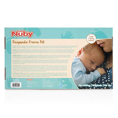 Nuby Baby Hand & Footprint Kit with Wall Decor Frame That Holds One 4 x 6 Photo & 2 Clay Print Kits for Newborn Girls & Boys, Personalized Baby Gift