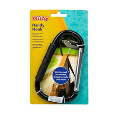 Nuby Large Handy Hook Carabiner Stroller Clip with Textured Soft Grip, Black