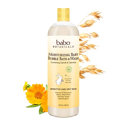 Babo Botanicals Moisturizing Baby Bubble Bath and Wash 15 Ounces