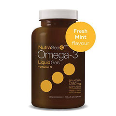 Nature's Way NutraSea Omega-3 and Vitamin D Soft Gels - Fish Oil Supplement with EPA and DHA – Support Healthy Heart and Brain, Help Build Strong Bones and Teeth & Help Support Immune System – Mint Flavour, 100 Softgels