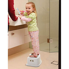 Dreambaby - Toddler Step Stool With Non Slip Base, Kids Step Stool for Bathroom, Potty Training and Kitchen - Grey Dots