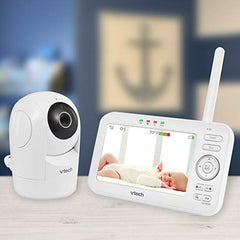 VTech VM5262 5" Digital Video Baby Monitor with Pan & Tilt Camera, White, One Size