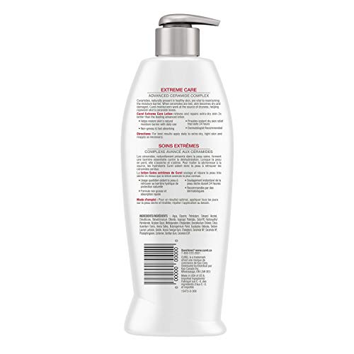 Curel Extreme Care Intensive Moisturizer, 480 mL Body Lotion, with Advanced Ceramide Complex and Extra-strength Hydrating Agents, for Extra-Dry, Tight Skin