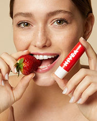 NIVEA Strawberry Shine Lip Balm (2x4.8g) | Shimmery Red Tinted Lip Care, 24H Hydration