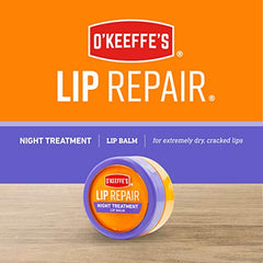 O'Keeffe's Lip Repair Night Treatment, Restorative Lip Balm, Deep Conditioning Oils, 0.25oz/7g, (Pack of 1), 100315