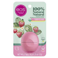 eos 100% Natural & Organic Lip Balm Sphere- Strawberry Sorbet, All-Day Moisture, Made for Sensitive Skin, 7g