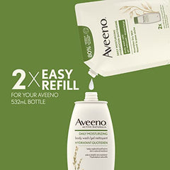 Aveeno Daily Moisturizing Body Wash Pouch - Oat, Emollients - Eco Friendly Refill Pouch - Dry Skin - 1.06L, white