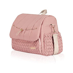 Hannah&Sophia Belle Convertible Diaper Backpack & Messenger Bag in Rose Pink