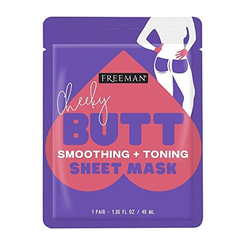 Freeman Cheeky Butt Body Sheet Mask, Smoothing and Toning Sheet Mask, 1 Count, 1 Pair, 1.35 fl oz/40 mL