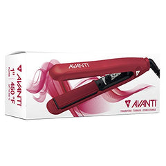 AVANTI Titanium Tourmaline and Ceramic 1 inch flat Iron, Red, 1 Count