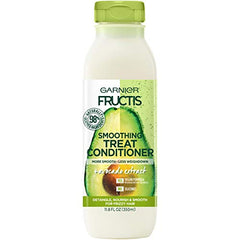 Garnier Fructis Smoothing Treat Conditioner, 98 Percent Naturally Derived Ingredients, Avocado, Nourish and Smooth for Frizzy Hair, 11.8 Fl Oz