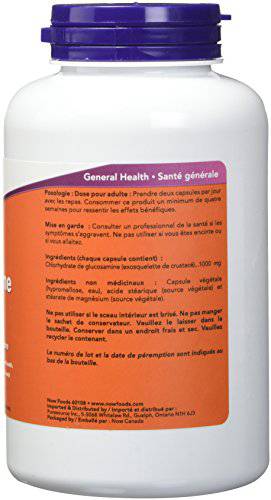 NOW Glucosamine Hcl Veg Capsules, 1000mg, 180 Count