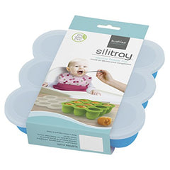 Kushies SILITRAY Silicone Baby Food Storage Container Freezer Tray, Blue Azure