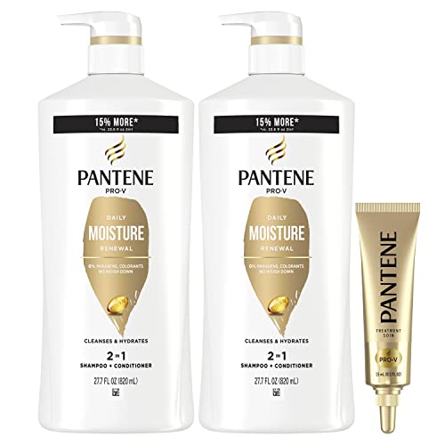 PANTENE PRO-V Daily Moisture Renewal 2 in 1 Shampoo + Conditioner Twin Pack, 27.7 fl oz/ 820 mL