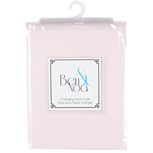 Ben & Noa Flannel Fitted Change Pad Sheet with Slits for Safety Straps, Pink Solid