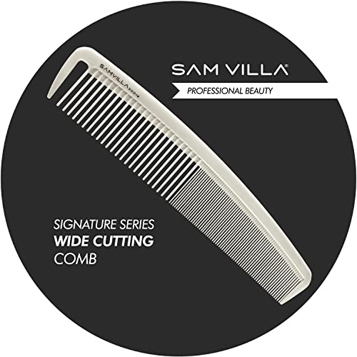 Sam Villa Signature Series Wide Cutting Comb, Ivory